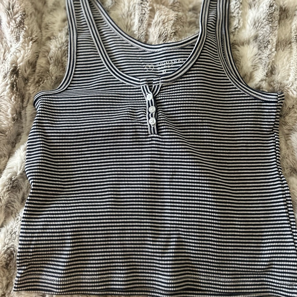 Primark Black and White Striped Tank Top